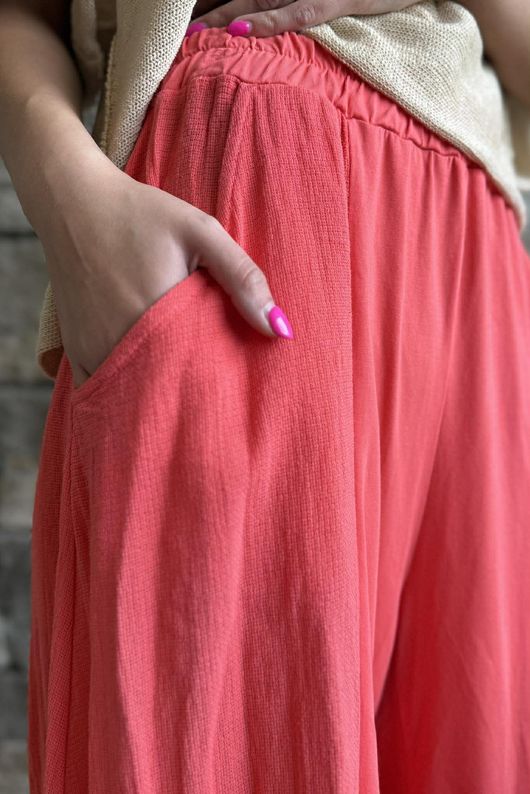  Jo Jo Quirky Hopsack Crop Pant Watermelon